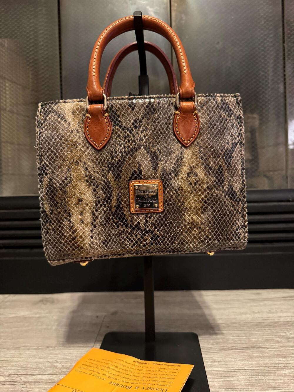 Dooney and Bourke mini Janine Snakeskin purse tote handbag